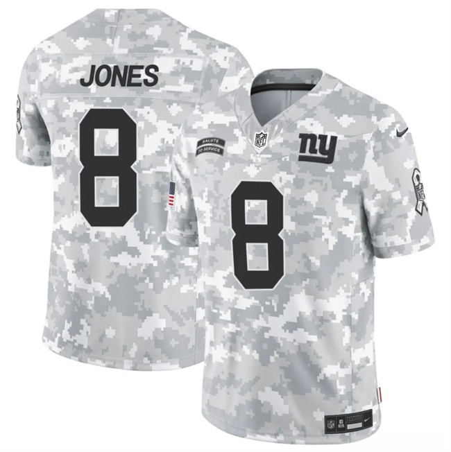 New York Giants #8 Daniel Jones 2024 F.U.S.E. Arctic Camo Salute To Service Limited Stitched Jersey - Zenithce