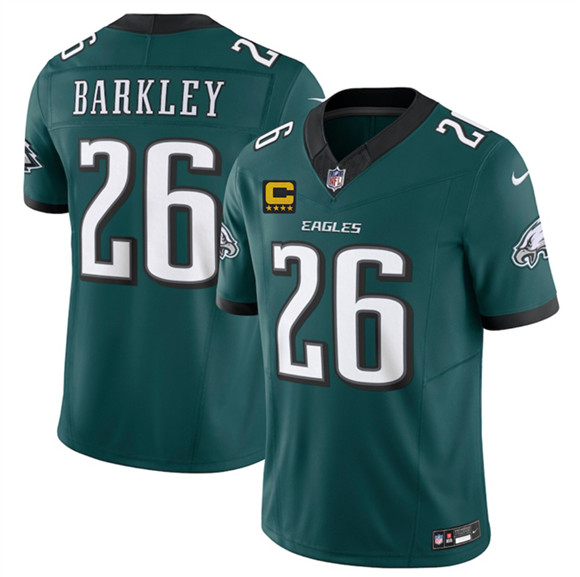 Philadelphia Eagles #26 Saquon Barkley Green 2025 F.U.S.E. With 4-Star C Patch Vapor Untouchable Limited Stitched Jersey - Zenithce