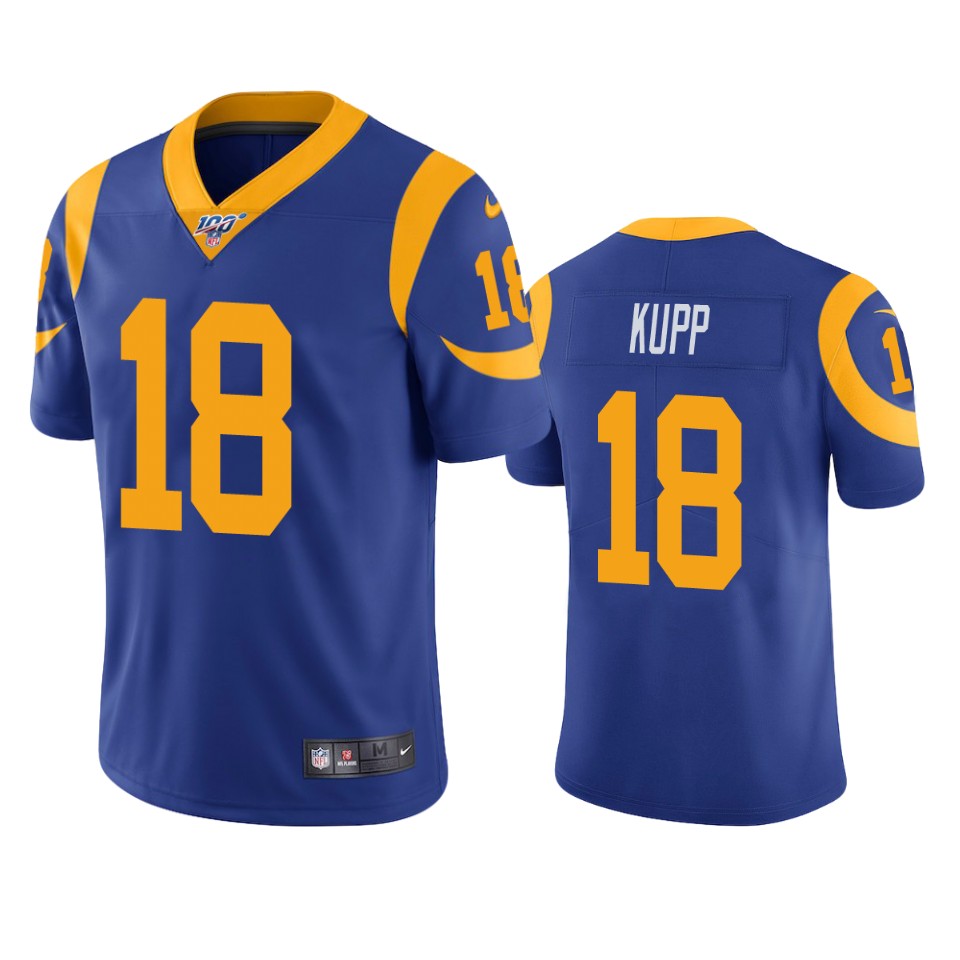 Los Angeles Rams #18 Cooper Kupp Blue 2019 100th Season Vapor Untouchable Limited Stitched Jersey - Zenithce