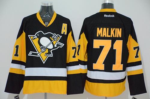 Penguins #71 Evgeni Malkin Black Alternate Stitched Jersey - Zenithce