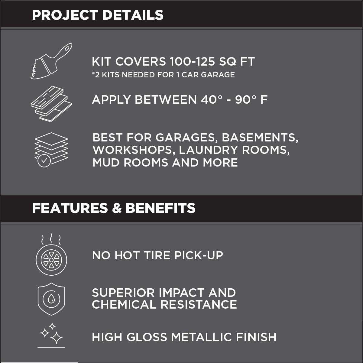 Rust-Oleum 299743 RockSolid Floor Coat Garage Metallic Gunmetal Kit - Zenithce
