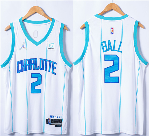 Charlotte Hornets #2 LaMelo Ball White 75th Anniversary Stitched Jersey - Zenithce