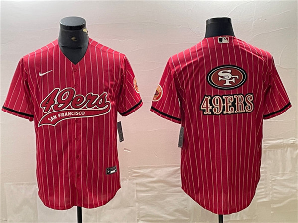 San Francisco 49ers Red Team Big Logo With Patch Cool Base Stitched Jersey - Zenithce
