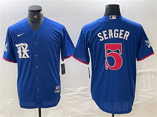 Texas Rangers #5 Corey Seager Royal City Connect Stitched Jersey - Zenithce