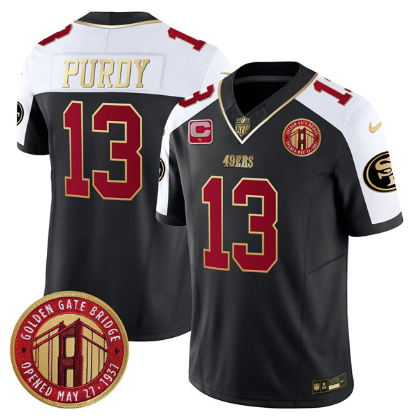 San Francisco 49ers #13 Brock Purdy Balck F.U.S.E. Golden Gate Bridge With 1-Star C Patch Alternate Vapor Limited Stitched Jersey - Zenithce