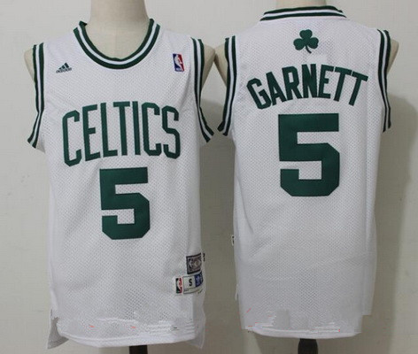 Boston Celtics #5 Kevin Garnett White Hardwood Classics Soul Swingman Stitched Throwback Jersey - Zenithce