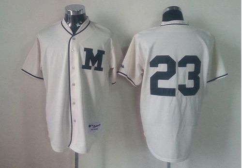 Brewers #23 Rickie Weeks Cream 1913 Turn Back The Clock Stitched Jersey - Zenithce