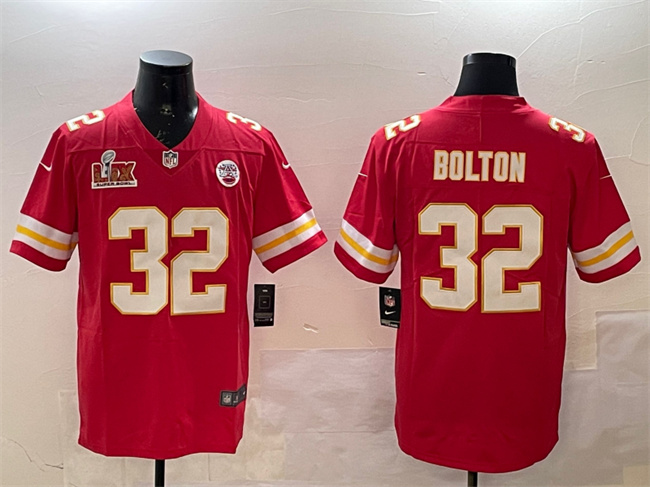 Kansas City Chiefs #32 Nick Bolton Red 2025 Super Bowl LIX Patch Vapor Untouchable Limited Stitched Jersey - Zenithce