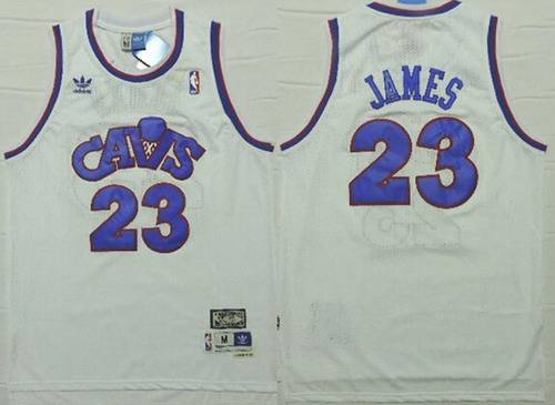 Cleveland Cavaliers #23 LeBron James CavFanatic White With Blue Swingman Throwback Jersey - Zenithce