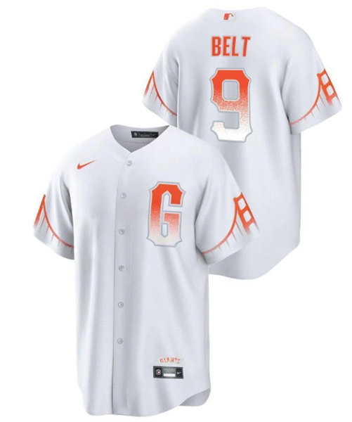 San Francisco Giants #9 Brandon Belt White City Connect Cool Base Stitched Jersey - Zenithce