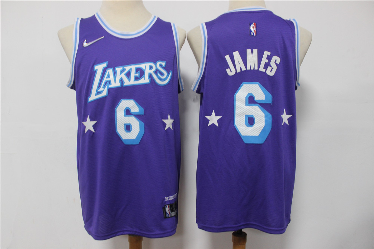 Los Angeles Lakers #6 LeBron James Purple Diamond 2022 City Edition Swingman Stitched Jersey - Zenithce