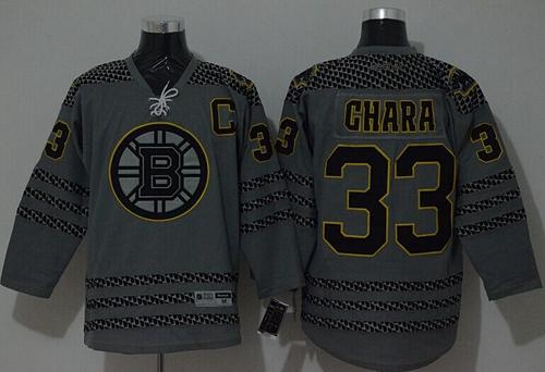 Bruins #33 Zdeno Chara Charcoal Cross Check Fashion Stitched Jersey - Zenithce