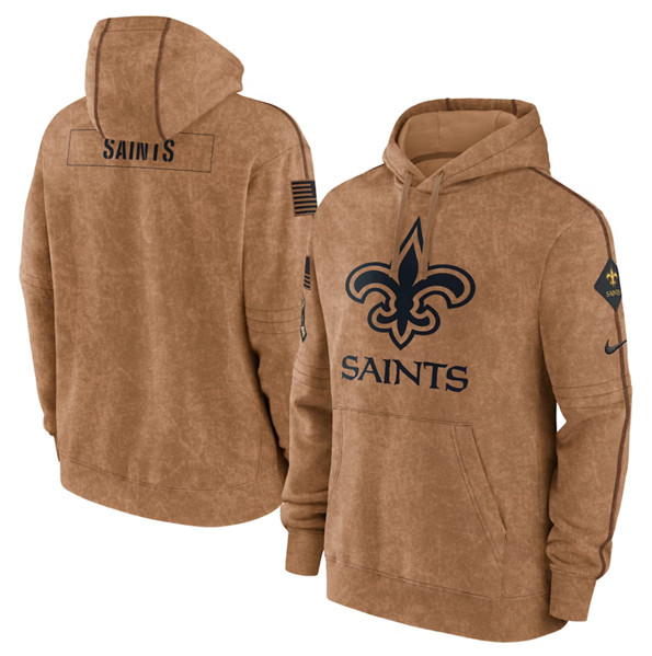 New Orleans Saints 2023 Brown Salute To Service Pullover Hoodie - Zenithce