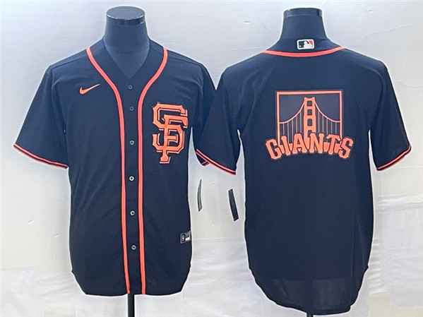 San Francisco Giants Black Team Big Logo Cool Base Stitched Jersey - Zenithce