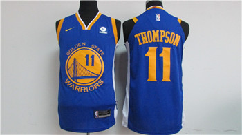 Golden State Warriors #11 Klay Thompson Blue 2017-18 Stitched Jersey - Zenithce
