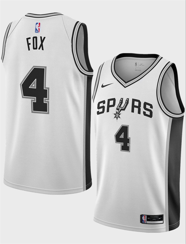 San Antonio Spurs #4 De'Aaron Fox White 2024-25 Association Edition Stitched Jersey - Zenithce