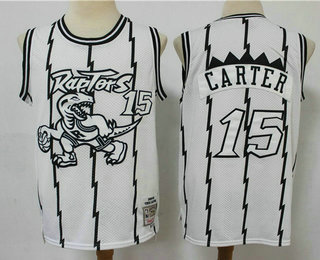 Toronto Raptors #15 Vince Carter 1998-99 White Silver Hardwood Classics Soul Swingman Throwback Jersey - Zenithce