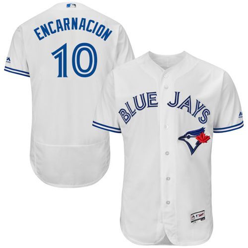 Blue Jays #10 Edwin Encarnacion White Flexbase Authentic Collection Stitched Jersey - Zenithce