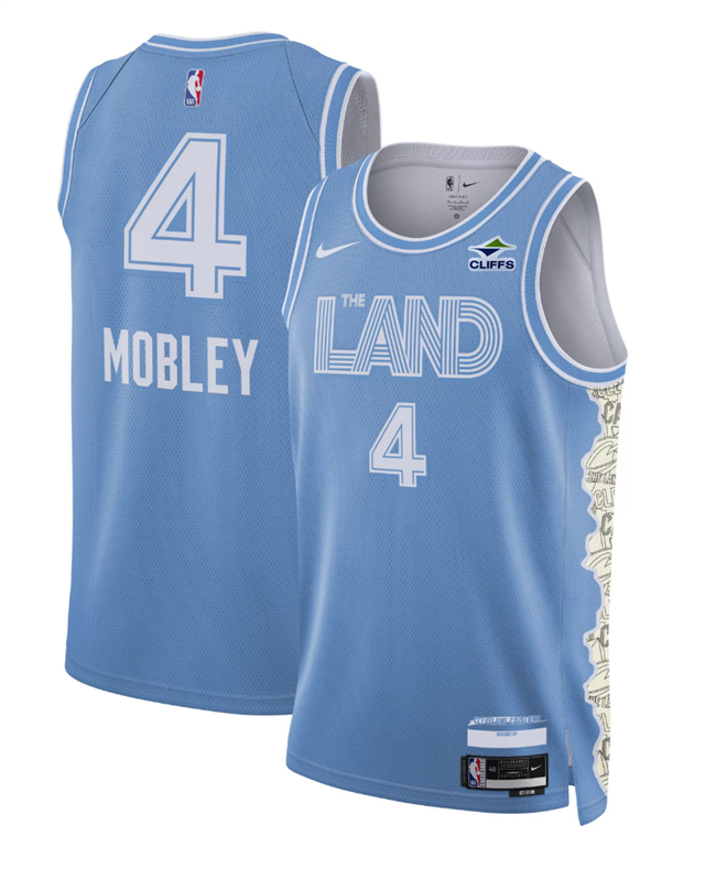 Cleveland Cavaliers #4 Evan Mobley Light Blue 2024-25 City Edition Stitched Jersey - Zenithce
