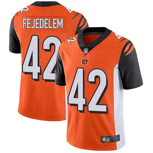 Cincinnati Bengals #42 Clayton Fejedelem Orange Vapor Untouchable Limited Stitched Jersey - Zenithce