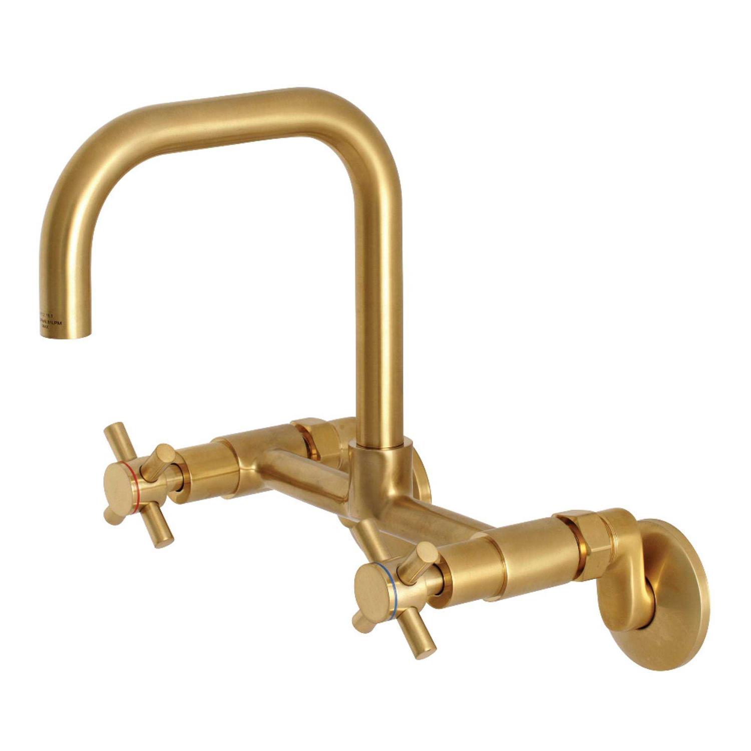 Kingston Brass Concord 8-Inch Adjustable Center Wall Mount Kitchen Faucet - Zenithce