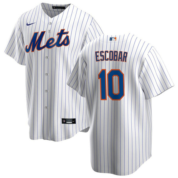 New York Mets #10 Eduardo Escobar White Cool Base Stitched Jersey - Zenithce