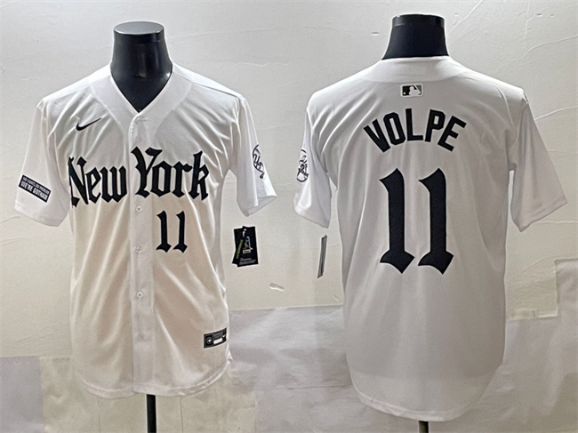 New York Yankees #11 Anthony Volpe White 'Gothic Legacy Edition' Vapor Premier Limited Stitched Jersey - Zenithce