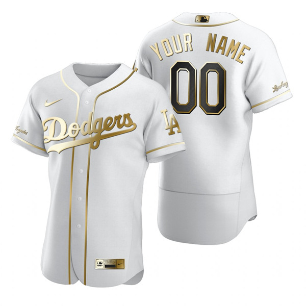 Los Angeles Dodgers Customized White Golden Edition Flex Base Sttiched Jersey - Zenithce