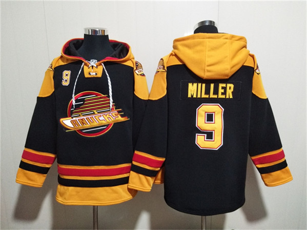 Vancouver Canucks #9 J.T. Miller Black Ageless Must-Have Lace-Up Pullover Hoodie - Zenithce