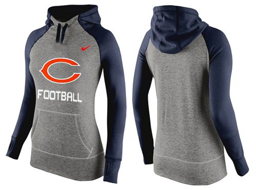 Women's Nike Chicago Bears Performance Hoodie Grey   Dark Blue - Zenithce