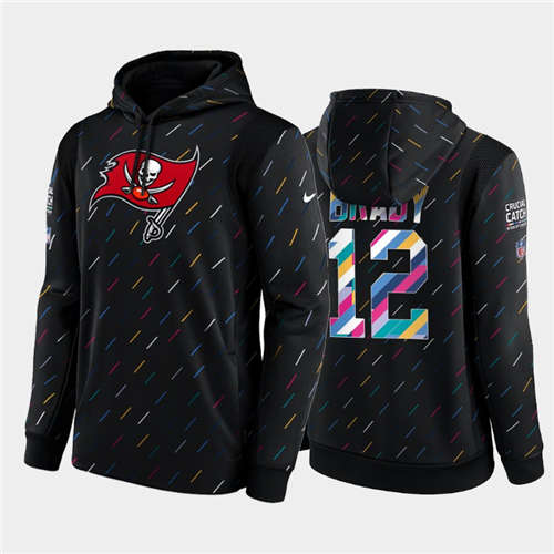 Tampa Bay Buccaneers #12 Tom Brady 2021 Charcoal Crucial Catch Therma Pullover Hoodie - Zenithce