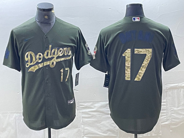 Los Angeles Dodgers #17 Shohei Ohtani Olive Cool Base Stitched Jersey - Zenithce