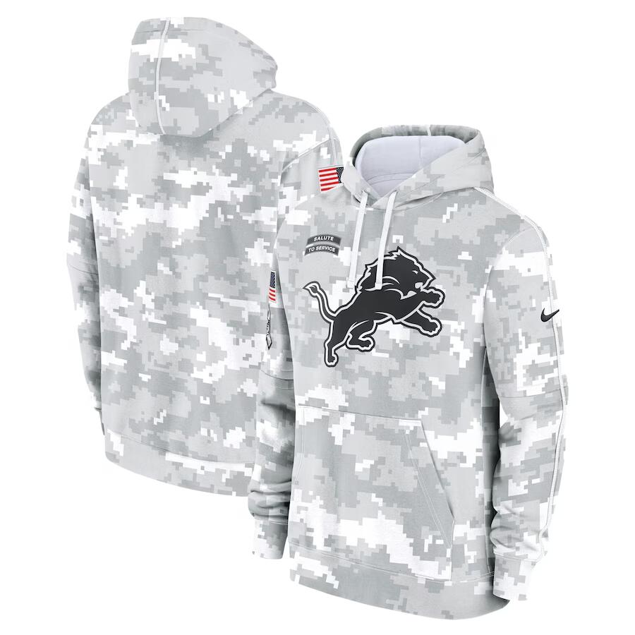 Detroit Lions 2024 Arctic Camo Salute To Service Club Fleece Pullover Hoodie - Zenithce