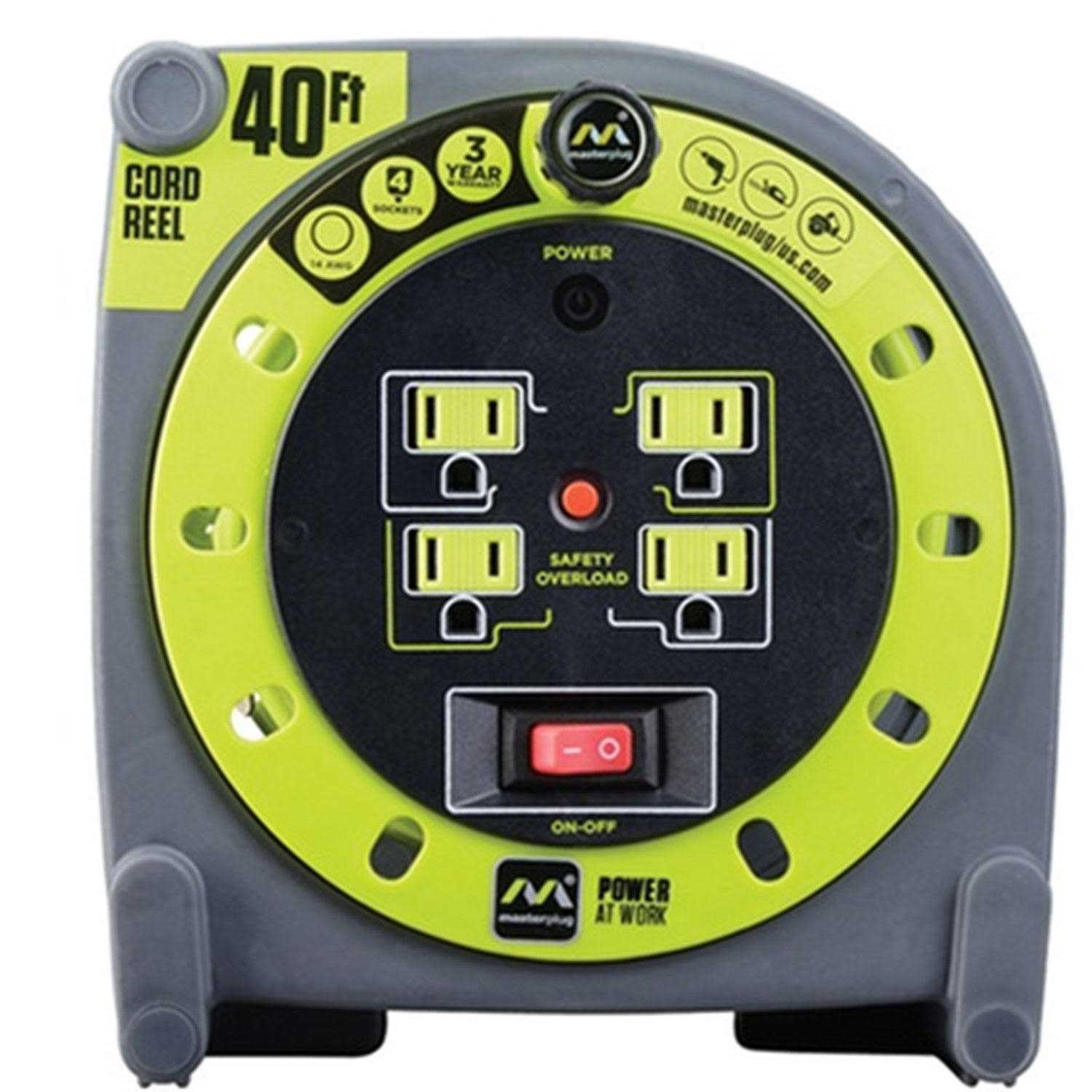 Masterplug 3′ Cord Storage Reel OMA031114G4SL-US - Zenithce
