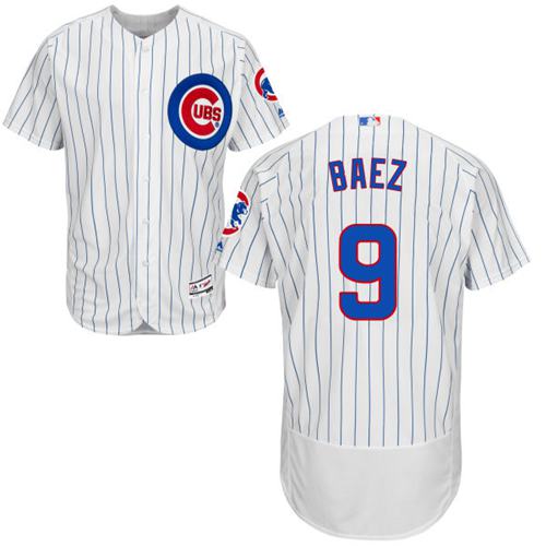 Cubs #9 Javier Baez White(Blue Strip) Flexbase Authentic Collection Stitched Jersey - Zenithce