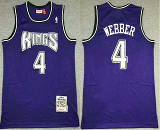 Sacramento Kings #4 Chris Webber Purple 1998-99 Hardwood Classics Soul Swingman Stitched Throwback Jersey - Zenithce