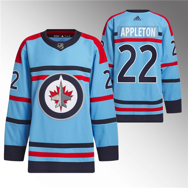 Winnipeg Jets #22 Mason Appleton Light Blue Anniversary Primegreen Stitched Jersey - Zenithce
