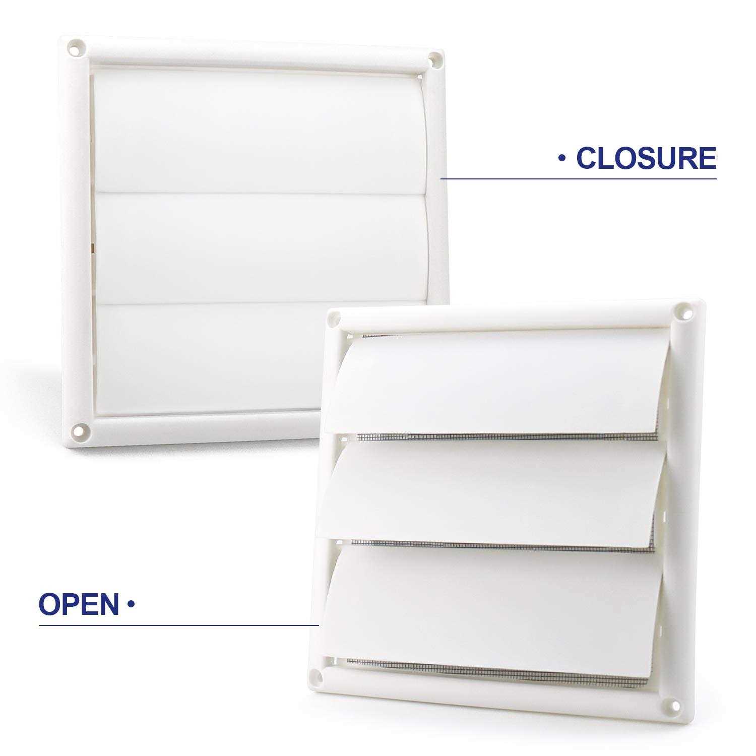 Funmit 4 Dryer Vent Cover for Exterior Wall Vent Hood Outlet Airflow Vent Dryer Air Vent with Screen Includes 4 Screw for Easy Installation - Zenithce