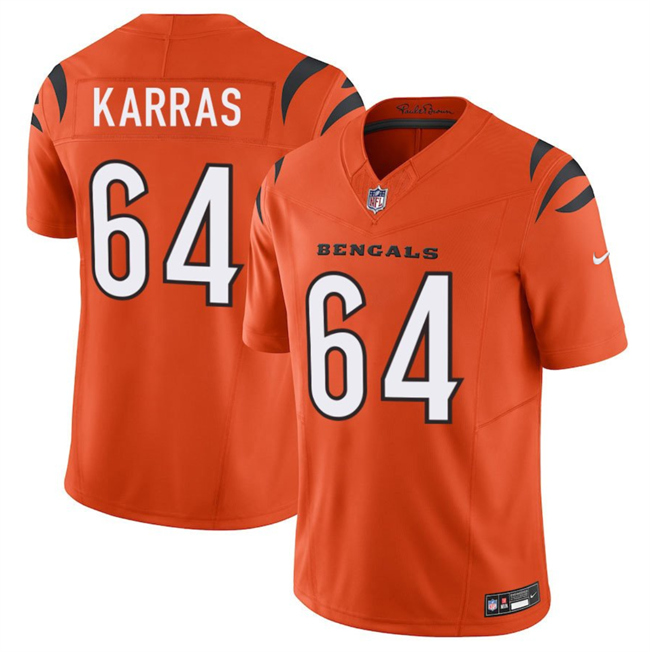 Cincinnati Bengals #64 Ted Karras Orange 2025 F.U.S.E. Vapor Untouchable Limited Stitched Jersey - Zenithce