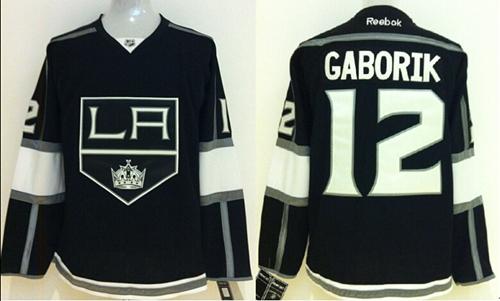 Kings #12 Marian Gaborik Black Home Stitched Jersey - Zenithce
