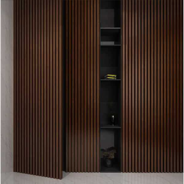 Ejoy 106 in. x 6 in x 0.5 in. Solid Wood Wall 7 Grid Cladding Siding Board - Zenithce