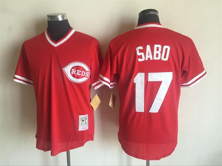 Cincinnati Reds #17 Chris Sabo Mitchell And Ness Red 1990 Throwback Stitched Jersey - Zenithce