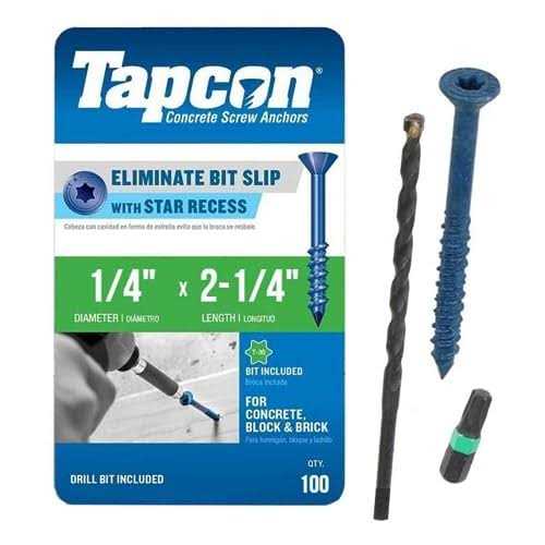 Tapcon 1/4 x 1-1/4 Star Torx Head Concrete Anchor Screws 3183407v2 - Zenithce