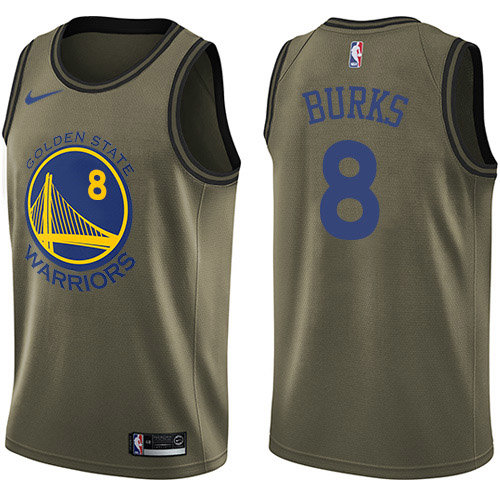 Warriors #8 Alec Burks Green Salute to Service Swingman Jersey - Zenithce