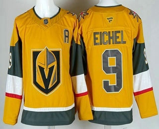 Vegas Golden Knights #9 Jack Eichel Gold With A Patch Authentic Jersey - Zenithce