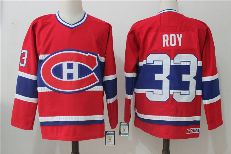 Montreal Canadiens #33 Patrick Roy Red Throwback CCM Stitched Jersey - Zenithce