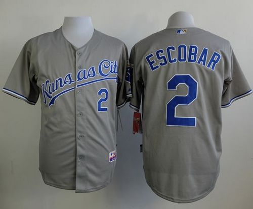 Royals #2 Alcides Escobar Grey Cool Base Stitched Jersey - Zenithce