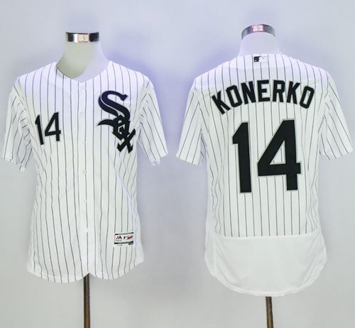 White Sox #14 Paul Konerko White(Black Strip) Flexbase Authentic Collection Stitched Jersey - Zenithce