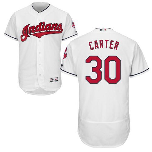 Indians #30 Joe Carter White Flexbase Authentic Collection Stitched Jersey - Zenithce