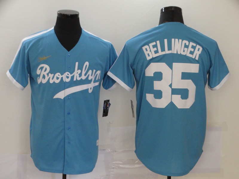Los Angeles Dodgers Blue #35 Cody Bellinger Throwback Cool Base Stitched Jersey - Zenithce